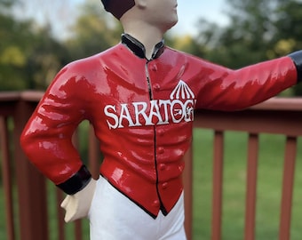 Custom Cast Stone Lawn Jockey – Hand-Painted Heirloom Equestrian Statue – Luxury Outdoor Art by See Your Colors