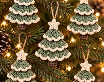 Layered Crochet Christmas Tree Ornament PDF Pattern