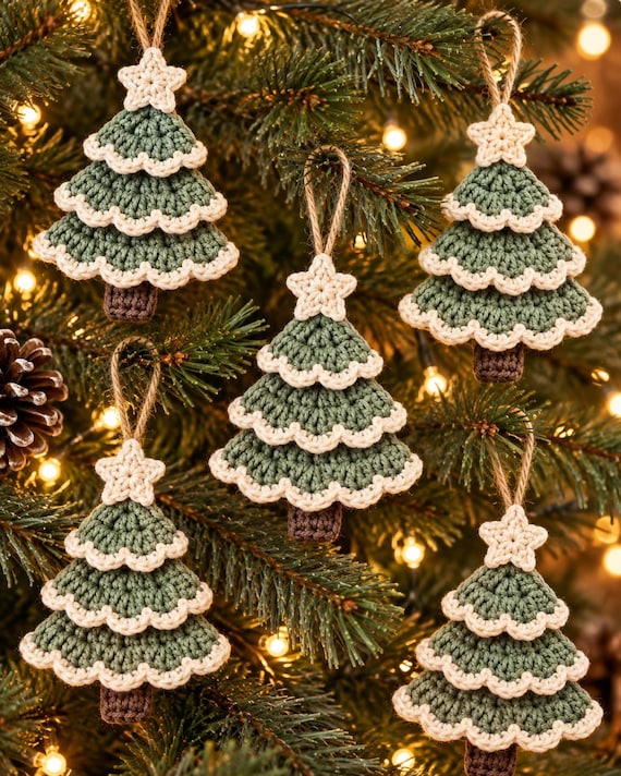 Layered Crochet Christmas Tree Ornament PDF Pattern