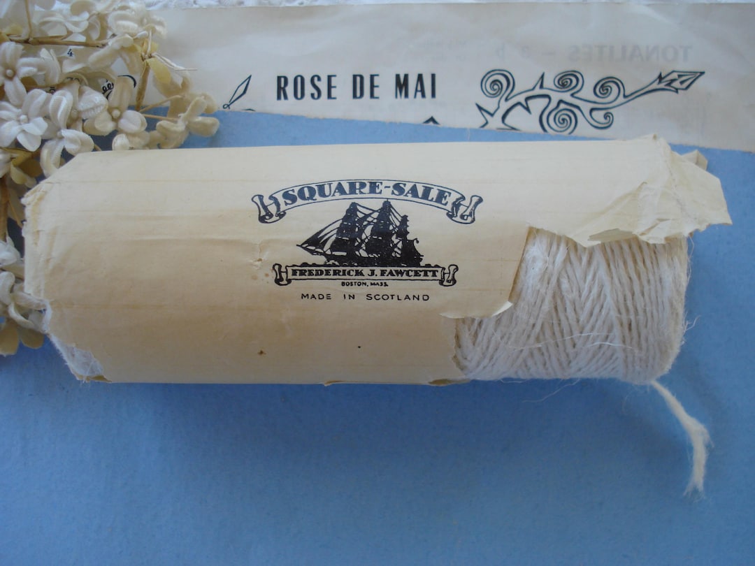 Vintage Large Spool Scotland Square Sale Frederick Fawcett Linen Flax ...