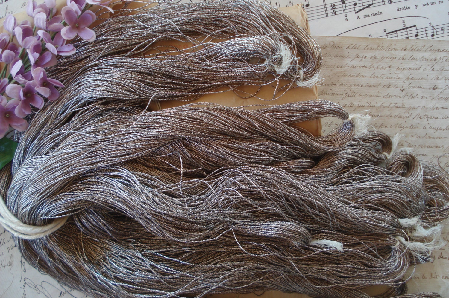 5y Antique Vintage French 3 Ply C1930s Twist Silver Metal Etsy