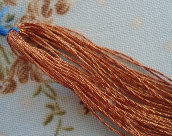 1920's Antique French Skein Copper Twist 3-Ply Metal Metallic Embroidery Thread Floss Restoration Ribbonwork Needlework Doll 4 1/2 yards