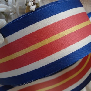 1 an vintage français 1 5/8 rouge blanc bleu jaune rayures rayonne satin militaire chapellerie drapeau insigne de récompense cocarde patriotique ruban chapeau garniture image 6