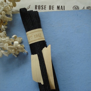 2 yrds Vintage French 5/16&quot; Black Petite Millinery Horsehair Straw Braid Lace Ribbon Trim Ladies Hat Buckram Miniature Doll Ribbon Work Trim