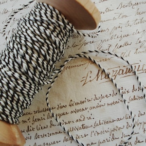 2y Cordón metálico retorcido francés antiguo negro blanco plateado, cinta de hilo, adorno de hilo, bramante, adorno para botella de perfume, etiqueta colgante, recuerdo de boda