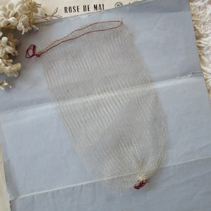 1 Antique French c1910 Large Silver Metal Bag Tricotine Lace Metallic Thread Candy Treat Wedding Favor Gift Bag Edwardian Victorian Trim