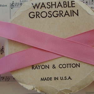 4y Vintage 7/8&quot; Rose Pink Cotton Rayon Grosgrain Petersham Ribbon Trim Hat Belting Doll Shabby Chic Ladies Hat Millinery Flowers Flapper