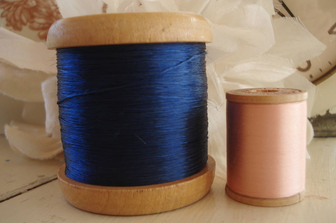 Oxford blue Tudor style silk thread for Renaissance or Elizabethan reenactment or embroidery