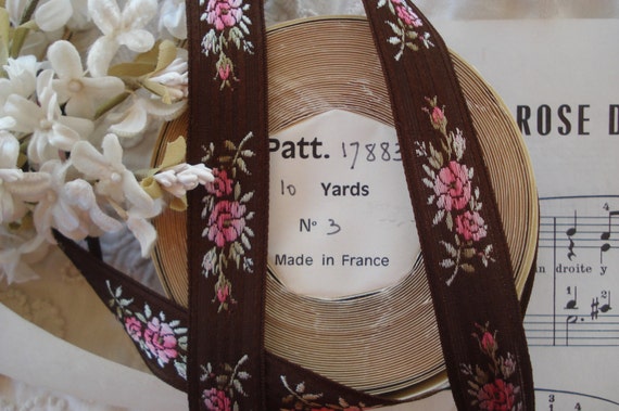 Vintage French Rich Pink Ombre Rayon Ribbon Flowers 3//16/" 3 yards