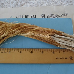 Vintage Japan Huge Hank Single Ply Gold Metallic Embroidery Thread Floss Restoration Ribbon Work Lace Sewing Notions Bullion Goldwork Doll
