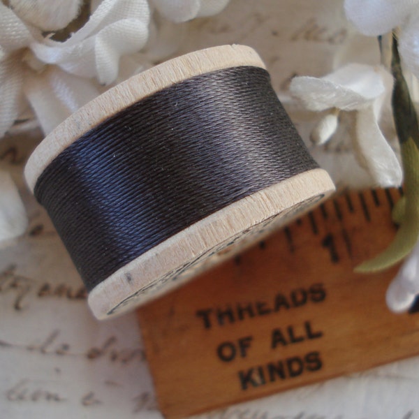 Vintage Belding Corticelli Tailor Grey #7980 Pure Silk Spool Buttonhole Twist Hand Sewing Embroidery Thread French Doll Ribbonwork Fly Tying