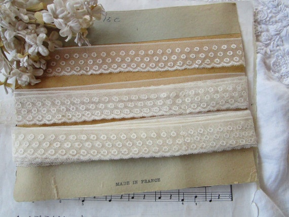 Antique Cotton Lace Picot TRIM DOLLS SEWING New Old Stock BTY 