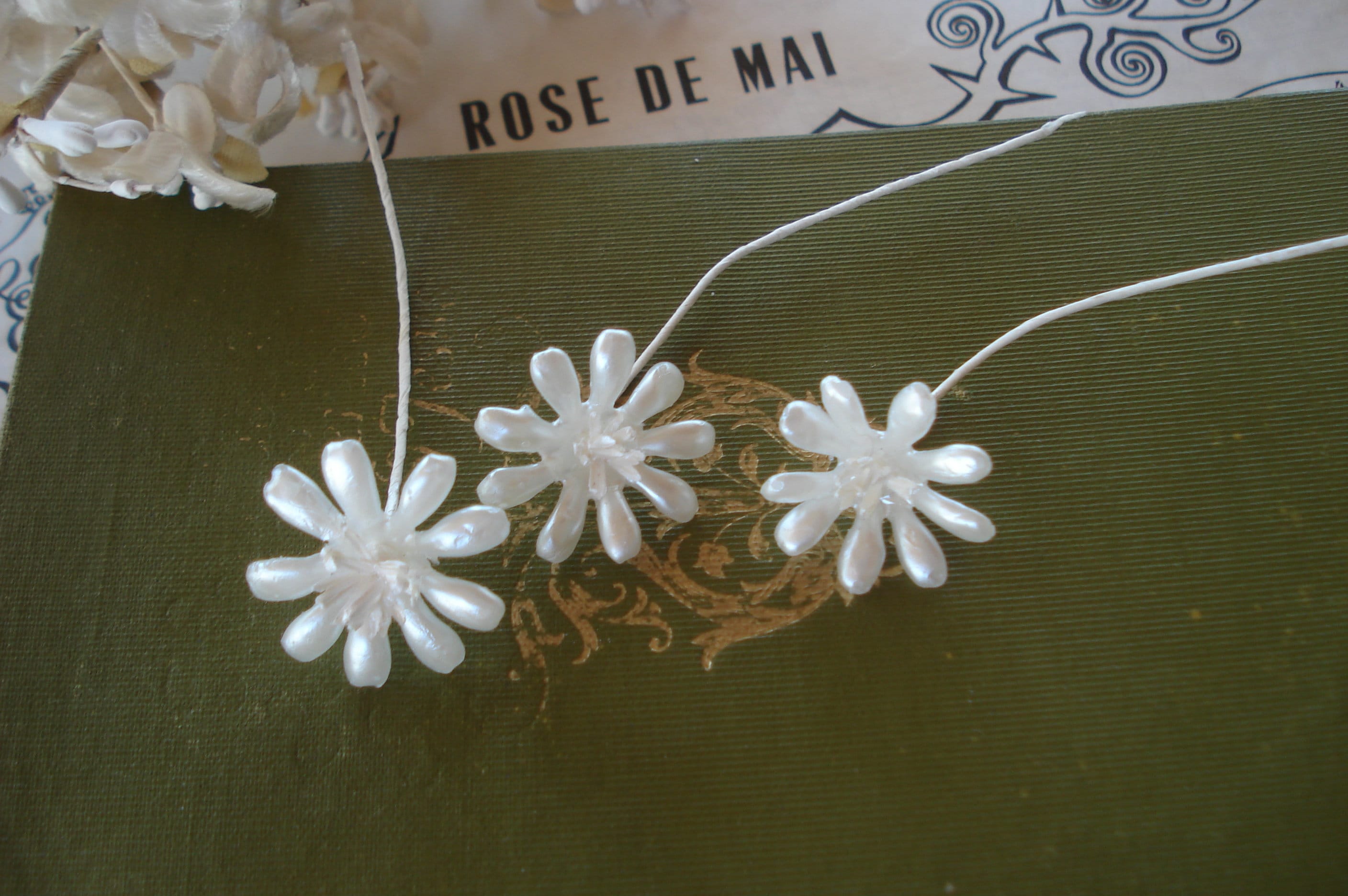 Antique c1920's French Wax Daisy White Flowers Millinery Etsy