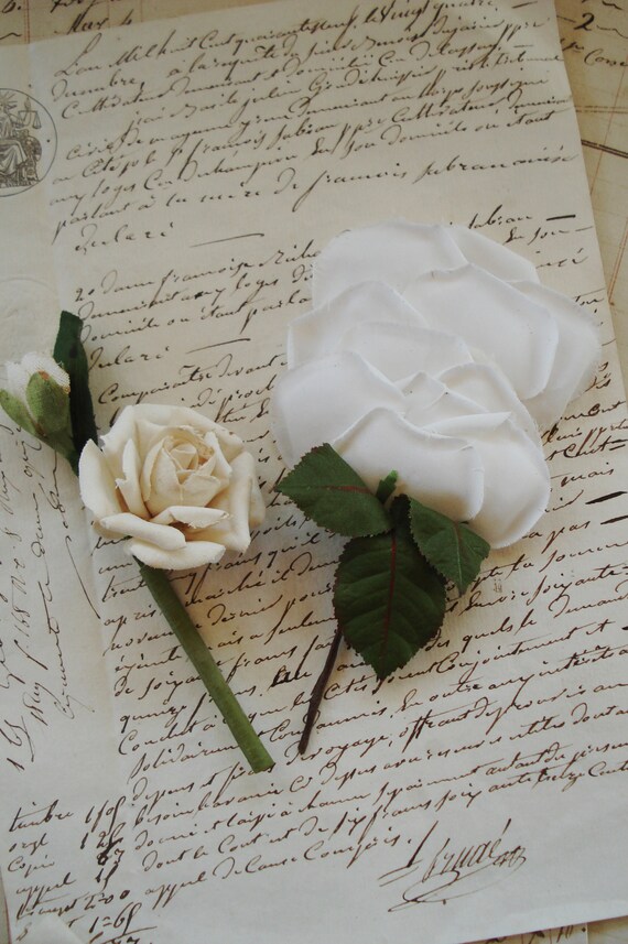 Pretty Lot Vintage Ivory Rose Bud White Millinery Flower Etsy