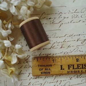50y Belding Corticelli Dark Brown 5285 Pure Silk Vintage Hand Sewing Embroidery Thread Floss Ribbonwork Fly Tying Heirloom Doll Junk Journal