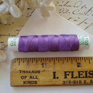 10m Vintage Gutermann Deep Purple #571 Pure Silk Spool Buttonhole Twist Hand Sewing Embroidery Thread Floss French Ribbon Belding Corticelli