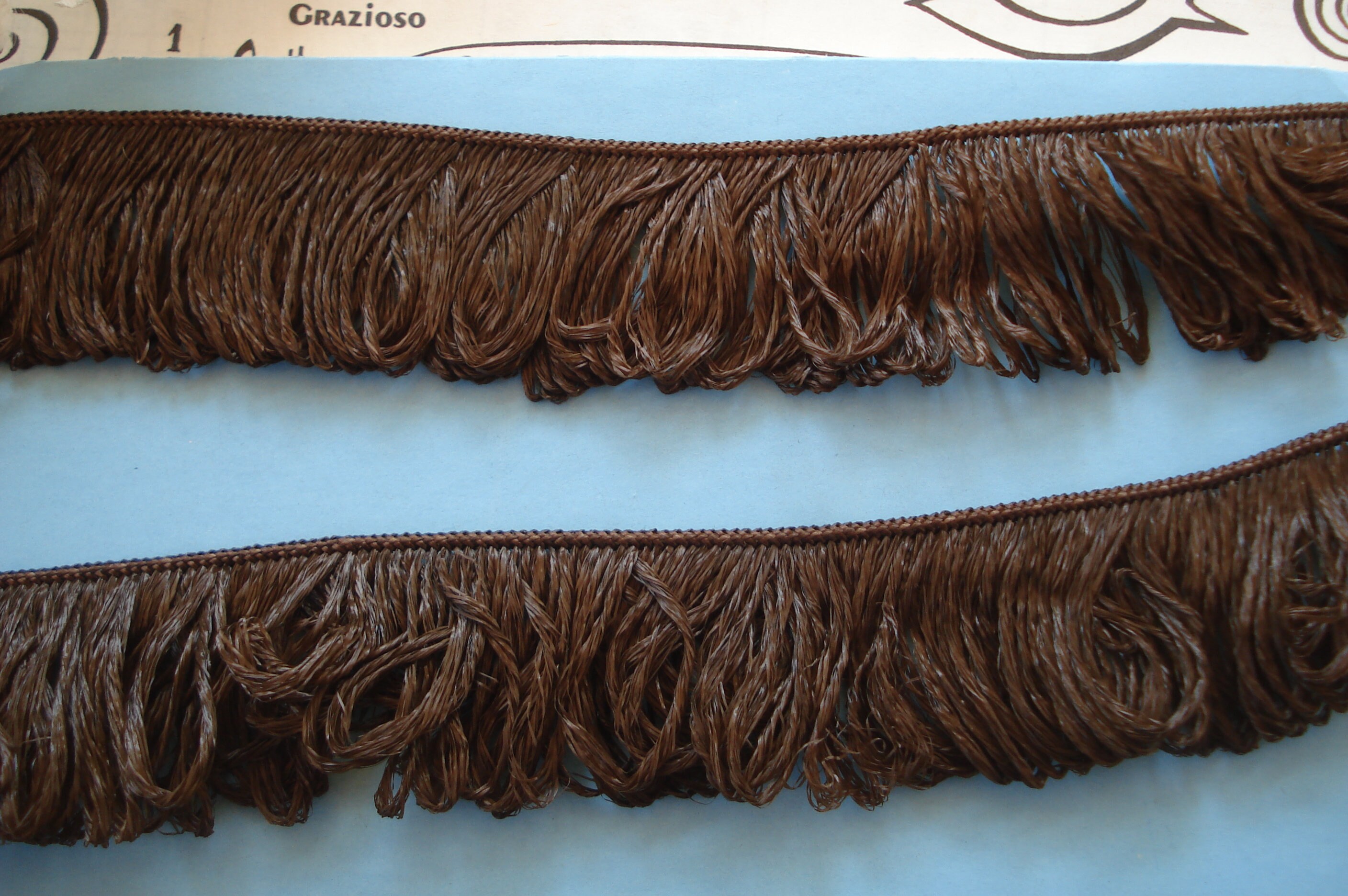 1y Vintage Italy 1 Brown Rayon Silk Loop Fringe Lace - Etsy