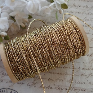 3y Antique French c1920s Squiggle Metal Plate Gold Twist Sparkly Metallic Rope Cord Trim Embroidery Doll Tag Ribbon Work Christmas Ornament