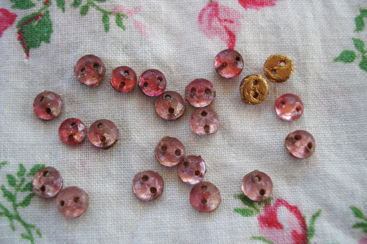 Pink Beaded Button 