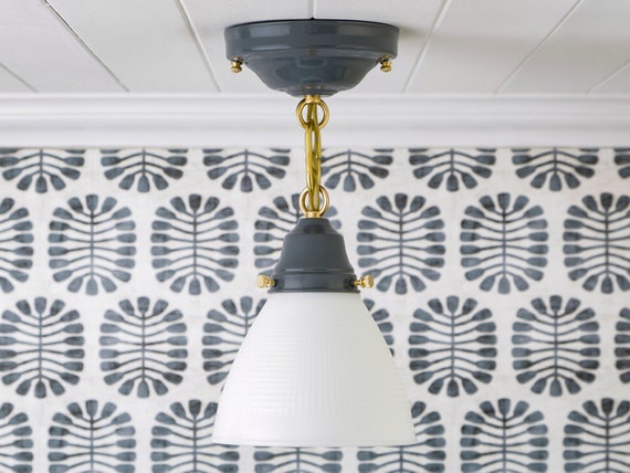 Pair Available Vintage Rewired Flush Mount Ceiling Light Etsy