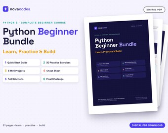 Python Beginner Bundle | Learn Python, Coding Exercises & Mini Projects | Beginner Programming PDF