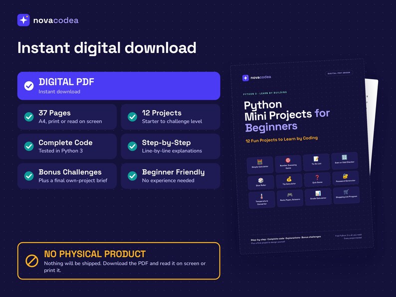 Mini-projets Python pour débutants | 12 projets de programmation étape par étape | Guide Python pour débutants (PDF) image 7