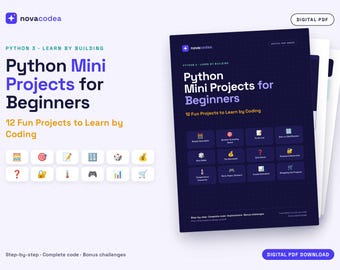 Python Mini Projects for Beginners | 12 Coding Projects Step by Step | Beginner Python PDF
