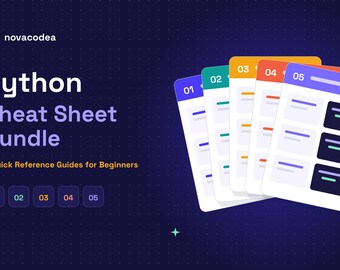 Python Cheat Sheet Bundle for Beginners | 5 Coding Quick Reference Guides | Python PDF