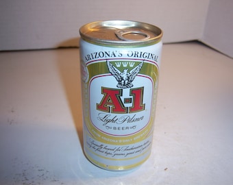 KN - 1980's A-1 Light Pilsener Beer Bill Williams G. Heileman Brewing Co. Phoenix, AZ EMPTY Aluminum 12 oz can beer pilsner can breweriana