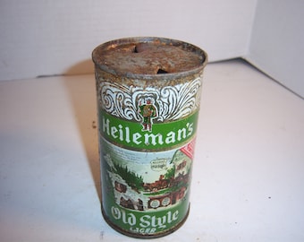 MM1 - 1950's Old Style Lager G Heileman Brewing Co La Crosse Wisc 12 oz Flat Top EMPTY beer can No 2