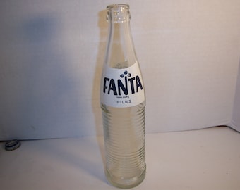 1972 Fanta Coca Cola 10 oz clear acl painted label 9 5/8" tall soda bottle