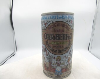 KN - 1979 Han's Bavarian Lodge Oktoberfest Jos Huber Brewing Co Monroe Wisc 12 oz EMPTY Pull Tab beer can