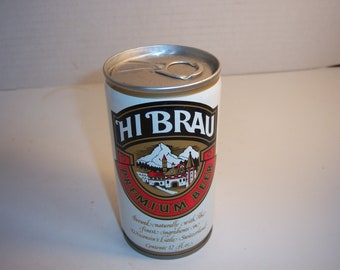 KN - 1970's Hi Brau Premium Beer Jos Huber Brewing Co Monroe Wisconsin 12 oz Metal EMPTY beer ale can breweriana stout ale