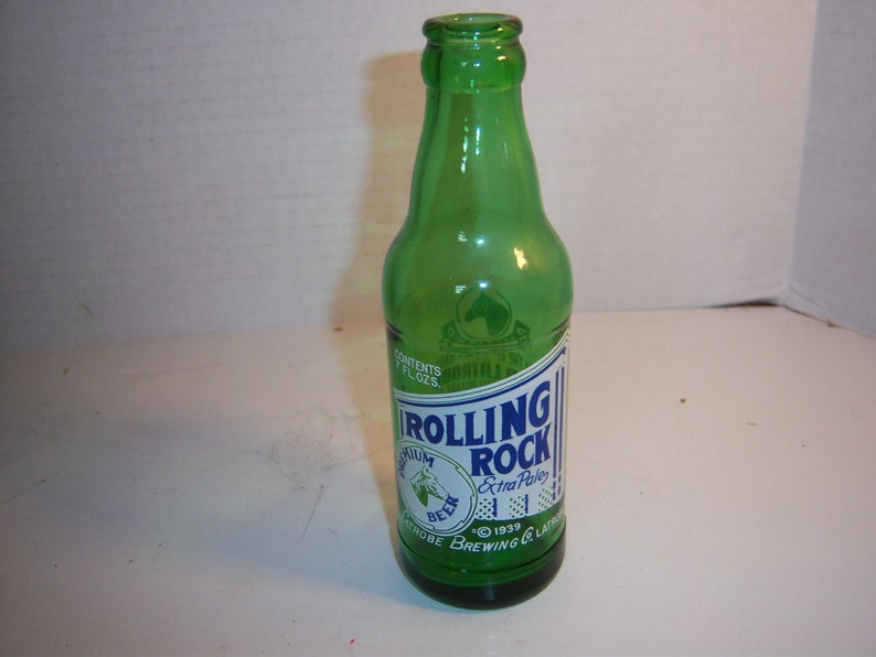 1960's Rolling Rock Premium Beer Latrobe Pa Contents 7 Fl Etsy