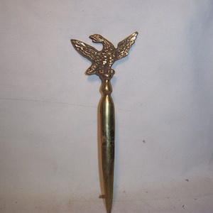 2000 Eagle  Solid Brass Cast Metal 8 1/2 Long  Letter Opener Magestic Heraldic Bird of Prey