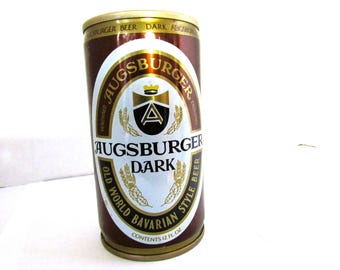 KN - 1970's Augsburger Dark Old World Bavarian Style Beer 12oz EMPTY steel beer can brewed by Jos Huber Brewing Co Monroe WI