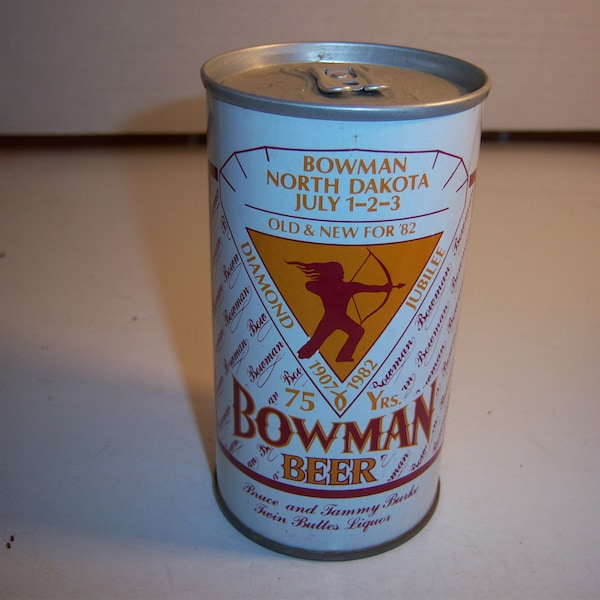 CMA - 1970's Bowman North Dakota Indian  Cold Spring Brewing Co Minn Metal can beer ale can breweriana stout ale