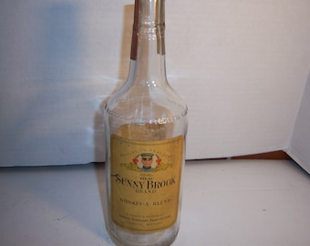MU - 1940's  Old Sunnybrook Whiskey National Distillers Products Co Louisville KY w/las clear quart  10 inch tall EMPTY whiskey bottle