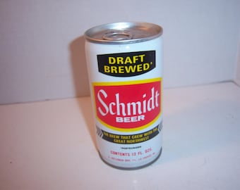KN - 1970's Schmidt's Draft Brewed Beer G Heileman Brewing Co LaCrosse Wis 12 oz EMPTY Steel Beer can No 3