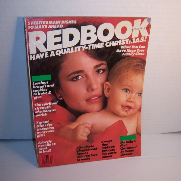 December 1982 Redbook Magazine Andie McDowell Christmas Baking Ginger bread Houses Paper Ephemera