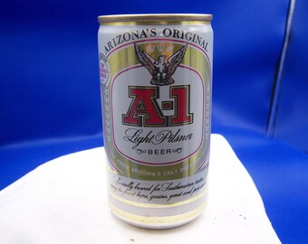 KN - 1980's A-1 Light Pilsener Beer Ed Schieffelin G. Heileman Brewing Co. Phoenix, AZ EMPTY Aluminum 12 oz can beer pilsner can breweriana