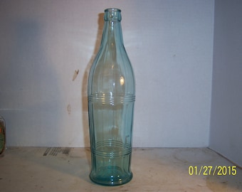 1910's Tall Aqua Paneled Vinegar Bottle