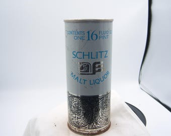 LE - 1971 Schiltz's Malt Liquor Beer Milwaukee Wis 8 City 16 oz EMPTY Pull Tab beer can
