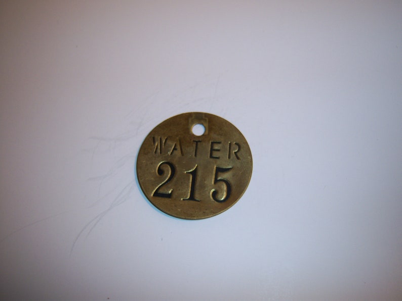 Metal Brass Water Steam Punk 1 12 WATER 215 metal Identification holed tag