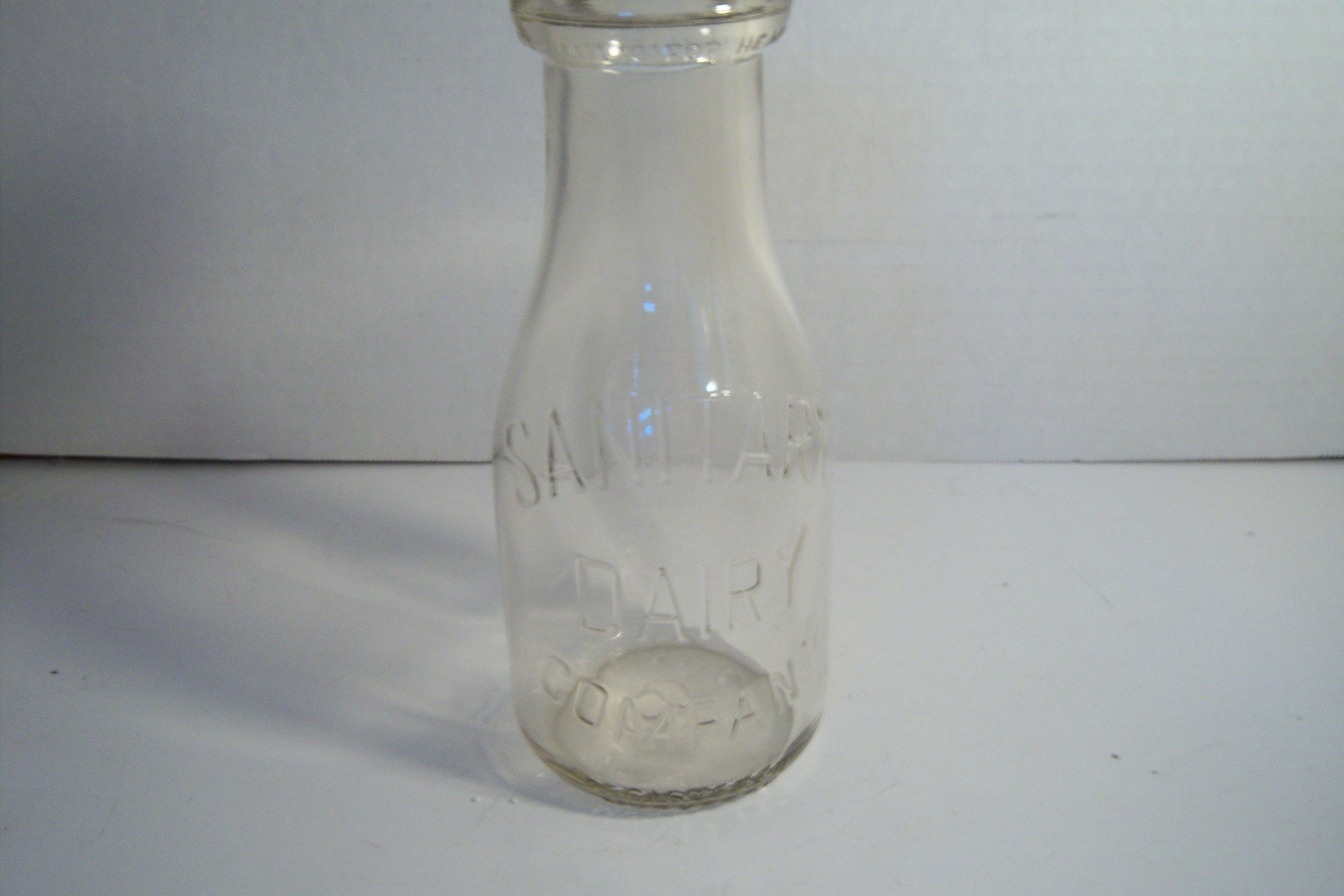 Peoples Sanitary Dairy, Two Different Pint Milk Bottles, Antique Glass Farm  and Dairy Barn Salvage 