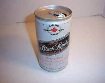 1970-80's Carling's Black label Canadian Style Heileman Brewing Co La Crosse Wisconsin 12 Oz EMPTY Aluminum beer can