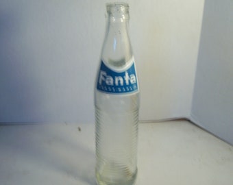 1969 Fanta Coca Cola 10 oz clear acl painted label 9 5/8" tall soda bottle