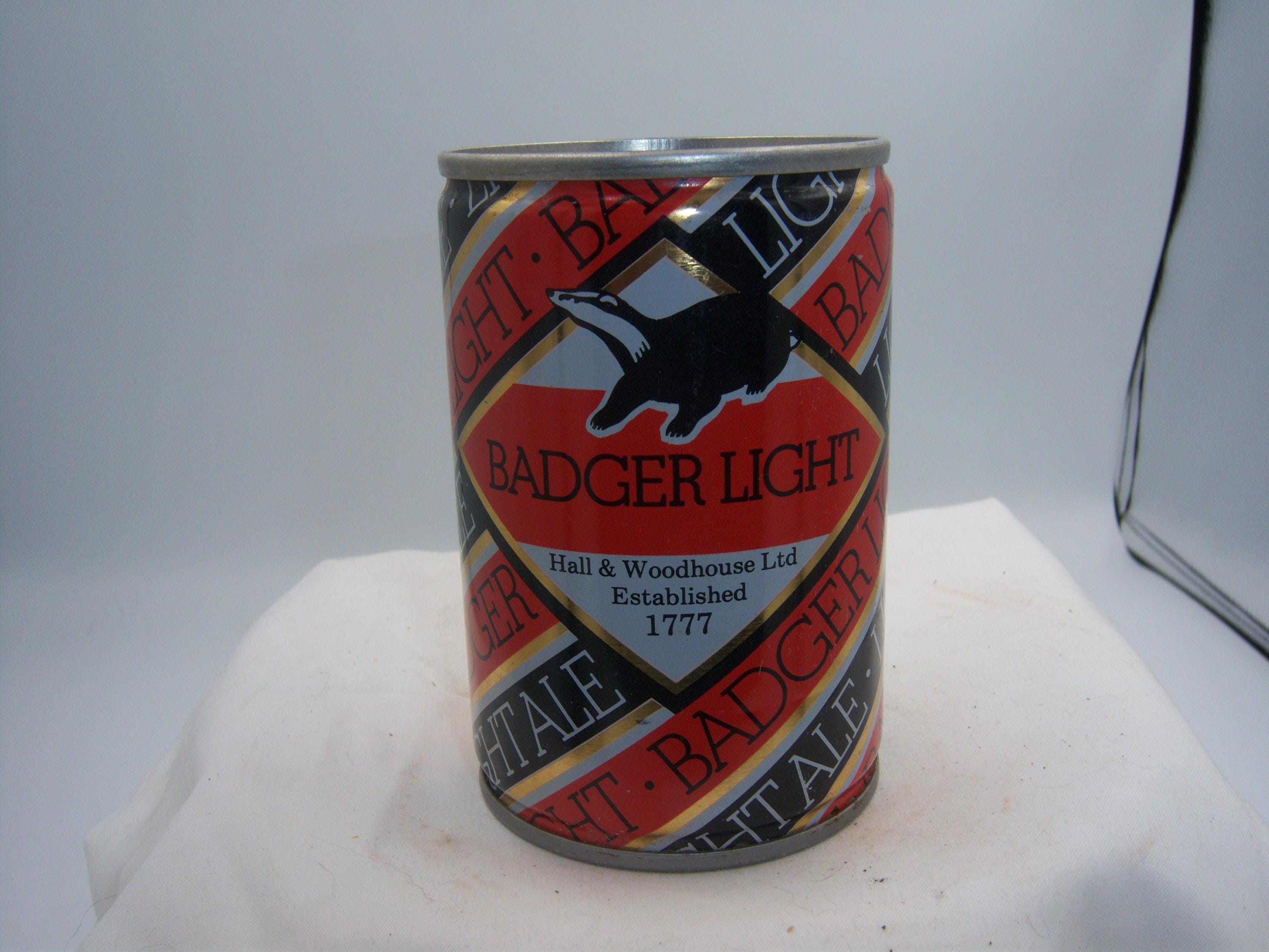 LE - 1970's Badger Light Ale Hall & Woodhouse Ltd Blandford Dorset UK 9.68 oz EMPTY Pull Tab beer can