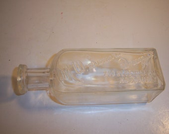1890's MW Somers Druggist 210 Blue Hill ave Roxbury Boston Mass 5 inch clear medicine druggist homeopathic pharmacy bottle