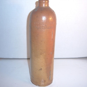 RB1- 1850- 70's Pottery Wynand Fockink Amsterdam Beer Mineral water Gin Stoneware 11 3/8 inch" Tall jug bottle